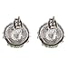 Sport Tennis Crystal Rhinestone 14mm Drop Stud Fashion Earrings Silver Green