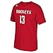 adidas Houston Rockets James Harden Red Name and Number T-Shirt