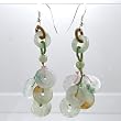 Jade Chinese Coin Dangle Earrings, #9376