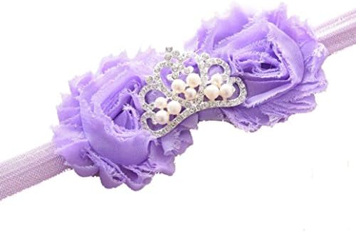 EKIMI Kid Baby Girl Fashion Solid Flower Crown Headband Toddler Hair Bow (purple)