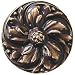 Chrysanthemum Cabinet Knob, Antique Solid Bronze