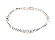 Stretch Bracelet - Bangle Style - Designer Inspired - Twist Swirl Pattern with Hearts ~ Silver Tone Metal (FB74)