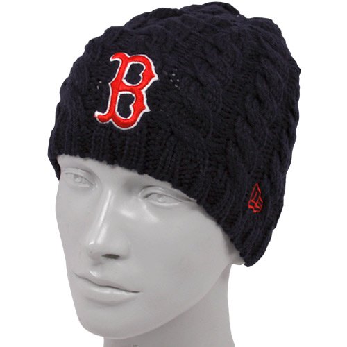 New Era Boston Red Sox Ladies Black Cable Knit Beanie
