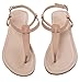 ABUSA Women's Fashion Thin Adjustable Leather Flat Sandal