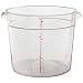 Cambro RFSCW6 6 qt Capacity, 9-15/16" Top Diameter x 7-15/16" Height, Camwear Clear Polycarbonate Round Food Storage Container (Cover Sold Separately)