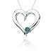10k White Gold Blue Diamond Heart Pendant (1/10 cttw), 18