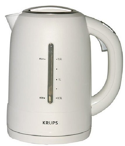 "Krups FLF2-J1 Electric Kettle, White and Stainless Steel"