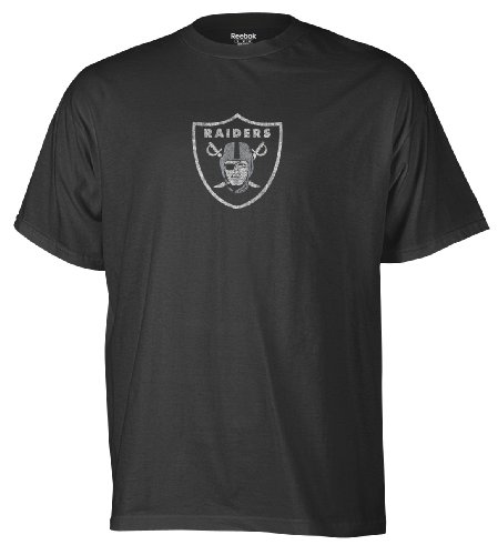 NFL Men's Oakland Raiders Faded Logo Tee (Black, Small)