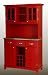 Buffet with 2-Door Hutch- Red/ Stainless Steel