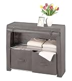 WENKO 4381680100 W�scheschrank Libert� - Ablagefach + 2 Schubladen, atmungsaktives Vlies, 91 x 76 x 31 cm, grau