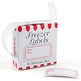 White and Red 1 x 2 Inch Freezer Labels, Set of 100