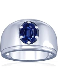 14K White Gold Oval Cut Blue Sapphire Solitaire Ring