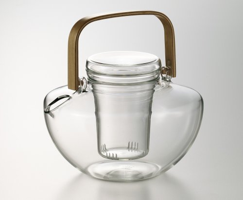 Jenaer Glas Teekanne SENSO mit Deckel, Sieb und Holzhenkel - 1,2 l
