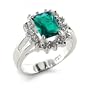 Jewelry - Rosette Emerald CZ Sterling Silver Ring SZ 10