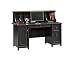 Estate Black Computer Desk with Hutch