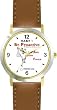 Habit 1 - Be Proactive (English Text) - DELUXE TWO-TONE WATCH from THE 7 HABITS - WATCH COLLECTION BY WATCHBUDDY&reg; - Arabic Numbers - Brown Leather Strap-Size-Large ( Men's Size or Jumbo Women's Size )