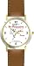 Habit 1 - Be Proactive (English Text) - DELUXE TWO-TONE WATCH from THE 7 HABITS - WATCH COLLECTION BY WATCHBUDDY&reg; - Arabic Numbers - Brown Leather Strap-Size-Large ( Men's Size or Jumbo Women's Size )