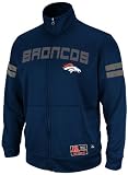 NFL Mens Denver Broncos Tailgate Time II Ath Navy/Ath Gray Marled Long Sleeve Mock Neck Synthetic