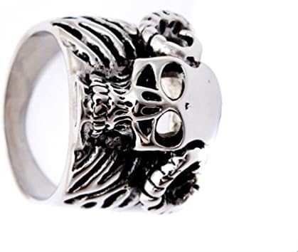 Jewelryfinds Men European Halloween Party Personality Skull Men Domineering Titanium Steel Rings
