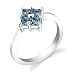 Sterling Silver 0.75 cts Princess Cut London Blue Topaz Ring Size 7