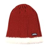 COLORADO AVALANCHE Maroon Ribbed Cuffless Knit Beanie Hat With White Faux Fur Edge - Adult