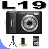 Nikon Coolpix L19 8MP Digital Camera with 3.6 Optical Zoom and 2.7 inch LCD (Black) BigVALUEInc Accessory Saver Bundle