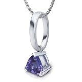 14k White Gold Trillion Shape Tanzanite Pendant