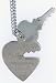 Key and Heart Charm Sterling Silver Plate 18
