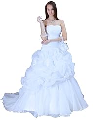 Strapless Organza/Taffeta Lace-Up Beaded Applique  Dress