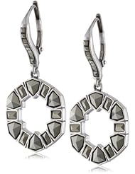 Judith Jack "Purple Moon" Sterling Silver and Marcasite Circle Drop Earrings