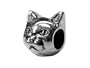 Zable(tm) Sterling Silver Cat Face 2-Sided Bead / Charm
