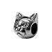 Zable(tm) Sterling Silver Cat Face 2-Sided Bead / Charm