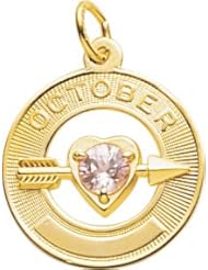 Rembrandt Charms October Birthday Charm, 10K Yellow Gold