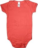 Infant Baby Rib Short Sleeve One-Piece, Red, 3-6
