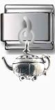 Antique Teapot Dangle Silver Italian Charm