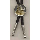 Cayman Islands 25 Cent ÒSail BoatÓ Two Tone Coin Bolo Tie by J&J Coin Jewelry