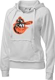Baltimore Orioles Women's Cooperstown White Brushed Fleece Hooded Pullover Sweatshirt