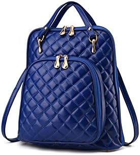 Miss Han Ban shoulder bag leisure backpack Lingge shoulder bag female college wind schoolbag tide(Royal blue)