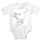Onesie with angry, violent, black and white, cow, wonder, Spain, Europe, animal, bull, bovine
