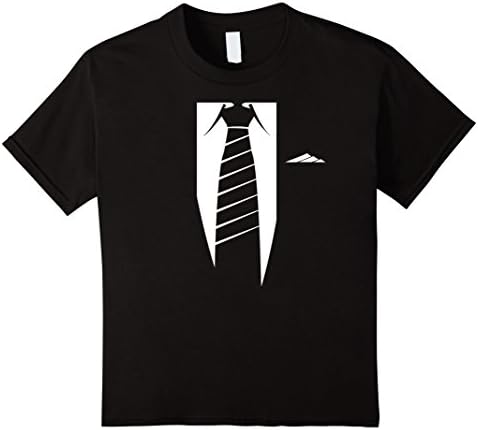 Kids Printed Suit & Tie Tuxedo Funny T-Shirt: Men's,Women's,Kids 8 Black