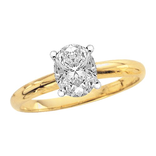 0.18 ct. F - I1 Oval Cut Diamond Solitaire Ring