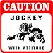 CAUTION: JOCKEY horse race rider game sign