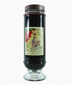 575 G 18.5 Oz Glass Jar Les Parisiennes Semi Candied Cherries in Kirsch Brandy in Footed Jar