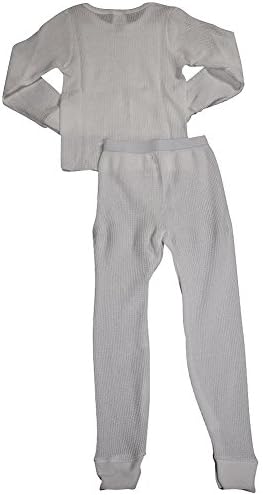 Indera - Little Girls' Long Sleeve Thermal Set 401ST, White 34209-Large