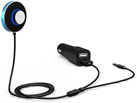 Multi-functional Wireless In-Car Bluetooth 4.0 Receiver Kit Hands-free Audio Transmit [Enable IOS Siri] Multi-Point Access, 3.5mm AUX Jack Adapter with Dual Car USB Charger &amp; Magnetic Base for iPhone