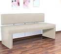 Leder Sitzbank Lisa III 164 cm in creme mit Leder Beinen. Auf Lager