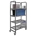 Buddy Products Four Shelf Metal Mobile Storage Rack, 20 x 75.75 x 35 Inches, Silver (5418-3)