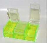 3-to-go Pill Box Organizer Color Transparent Green- Made in the USA