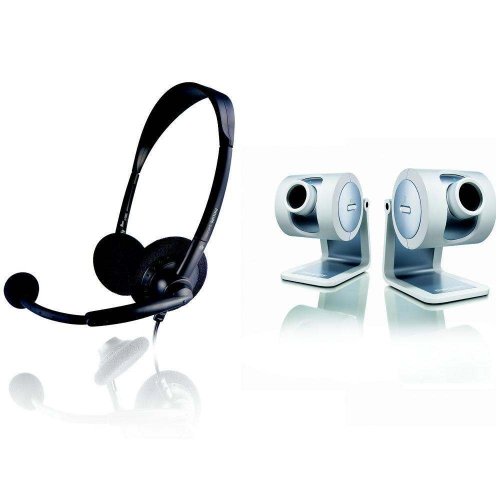 Philips CIF CMOS Sensor 30FPS USB 2.0 Compatible Webcam with Quicklaunch 2 Pack
