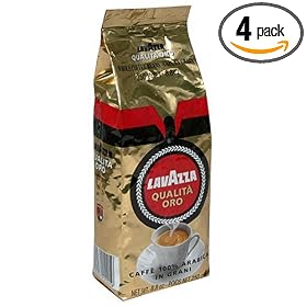Lavazza Italian Coffee, Qualita Oro - bean, 8.8-Ounce Bags (Pack of 4)